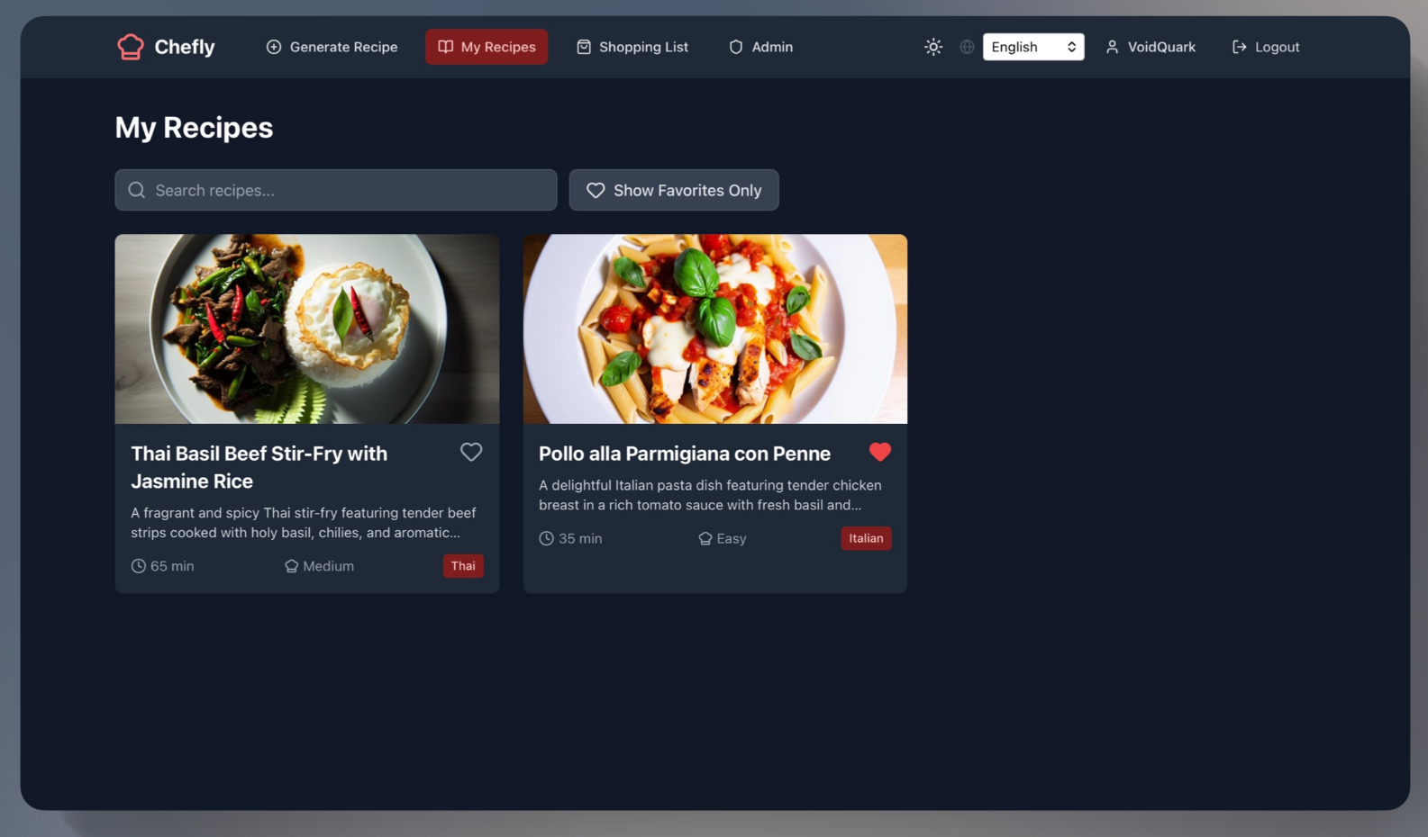 Chefly My Recipes